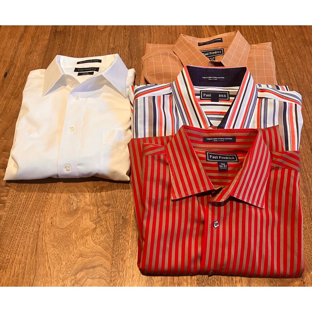 Paul Fredrick‎ Men's Dress Shirt Lot – Size 16.5 & 17 French Cuff – Read Notes
